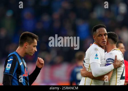 Bergame, Italie. 15 février 2025. Terry Mina de Cagliari, lors du match de football Serie A entre Atalanta et Cagliari au stade Gewiss de Bergame, Italie du Nord -, samedi 15 février 2025 . Sport - Soccer . (Photo de Spada/LaPresse) crédit : LaPresse/Alamy Live News Banque D'Images
