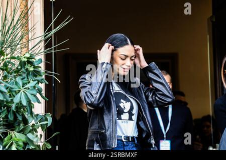 SANREMO, SANREMO, Italie, 13 février 2025, ELODIE invités de Villa Nobel à Sanremo pendant VILLA NOBEL -SANREMO 2025 - Gli OSPITI DEL 13/02 - musique Banque D'Images