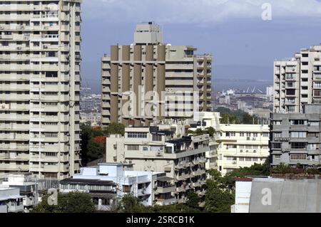 Skyline de Urvashi Building, Malabar Hill, Mumbai, Maharashtra, Inde, Asie Banque D'Images