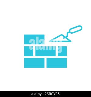 Icône fondations solides. Isolé sur fond blanc. Icône bleue définie. Illustration de Vecteur