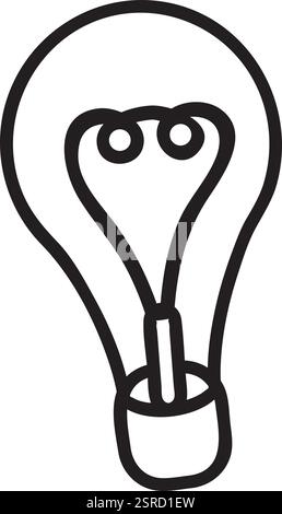 Le filament d'ampoule formant une forme de coeur symbolise l'amour pour les nouvelles idées, la créativité et la pensée innovante, rayonnant d'inspiration et de passion dans un design moderne Illustration de Vecteur