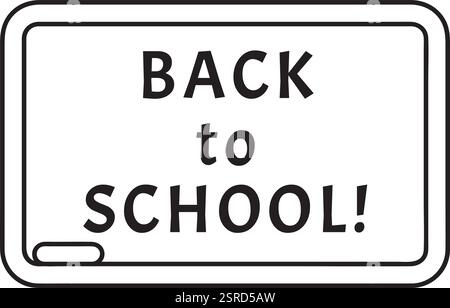 Tableau noir avec écriture de retour à l'école et morceau de craie au bas est parfait pour le contenu éducatif lié au début des classes Illustration de Vecteur