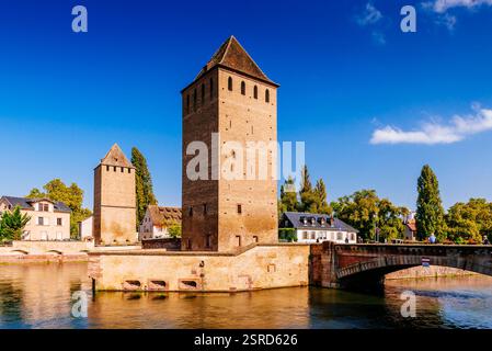 Ponts couverts, Pont couverts, dans le quartier petite France. Strasbourg, Bas-Rhin, Grand est, France, Europe Banque D'Images