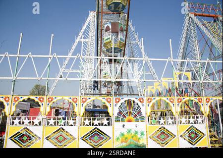 Grande roue, mela pushkar, Rajasthan, Inde, Asie Banque D'Images