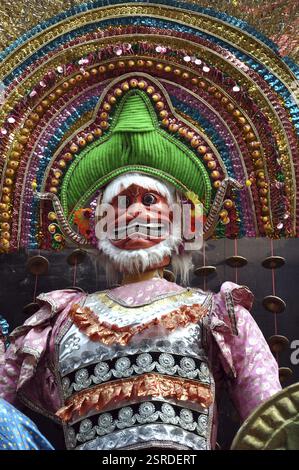 Masque de Chhau, Kolkata, Bengale occidental, Inde, Asie Banque D'Images