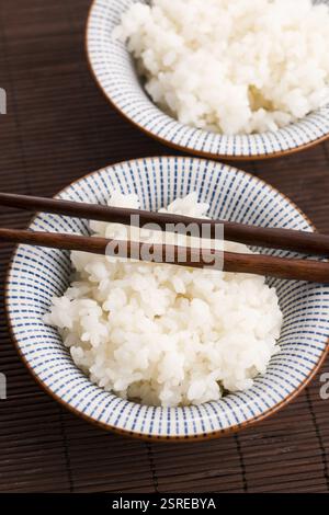 Riz à sushi dans un bol Banque D'Images