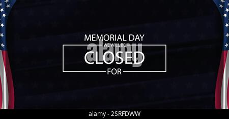 Annonce de fermeture le jour du souvenir de nos héros Illustration de Vecteur