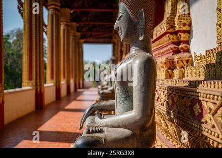 Statues de Bouddha dans le temple Haw Phra Kaew , Vientiane - Laos Banque D'Images