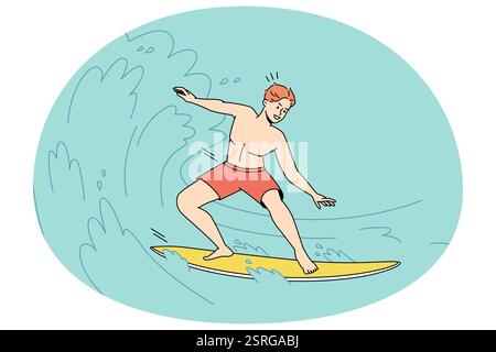 Homme surfant sur les vagues de l'océan homme surfant sur les vagues de l'océan Copyright : xZoonar.com/DzianisxVasilyeux 1058905677st Banque D'Images