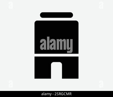 Gratte-ciel structure de bâtiment forme Maison Appartement Condo Condominium plat Noir Blanc icône signe symbole illustration graphique vecteur Illustration de Vecteur