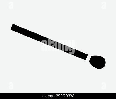 Match Stick Matchstick Lighter Light Shape Fire Burn Wooden Tool icône Noir Blanc symbole signe illustration graphique vecteur Illustration de Vecteur