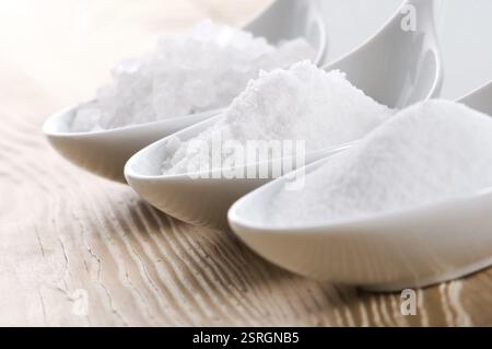 Trois cuillères au sel difrent, pologne Banque D'Images