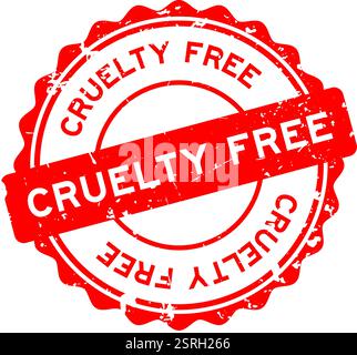 Grunge Red Cruelty mot libre timbre rond de sceau sur fond blanc Illustration de Vecteur