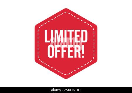 Offre limitée de dernière minute avec horloge pour la promotion de vente, bouton, logo ou bannière ou fond rouge. Dépêchez-vous l'étiquette de solde avec compte à rebours pour les rabais limités Illustration de Vecteur