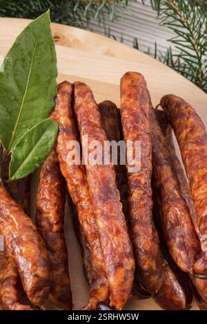 Frankfurterki World à de petites saucisses minces connues et aimées Banque D'Images