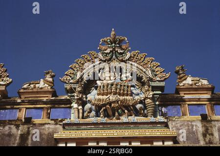 Temple de Gopuram de Chidambaram, Tamil Nadu, Inde, Asie Banque D'Images