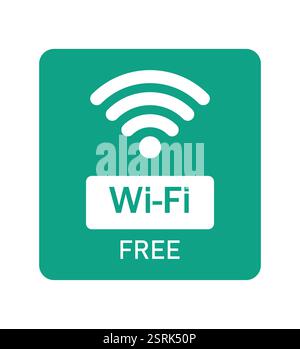 Jeu de symboles d'icônes WiFi gratuit. Icône Wi-Fi gratuite définie symbole. Signe wifi vecteur de couleur sur fond blanc. Signal Wifi, lieu public, restaurant, point d'accès. Illustration de Vecteur