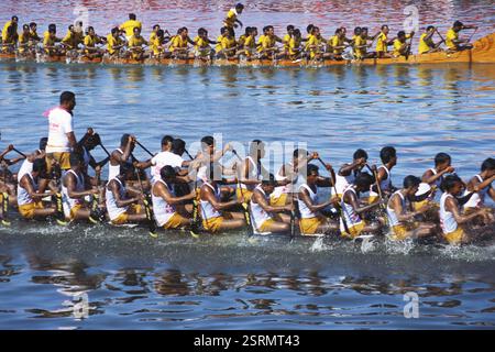 Nehru Boat race Festival 11 août 2001, Allappuzha Alleppey, Kerala, Inde, Asie Banque D'Images