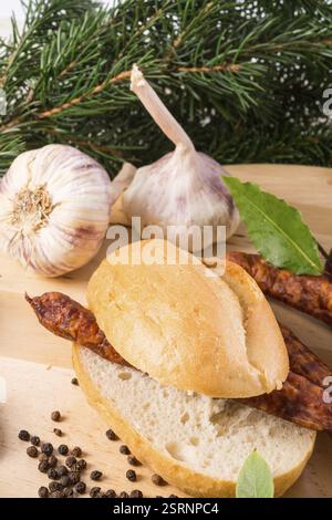 Frankfurterki World à de petites saucisses minces connues et aimées Banque D'Images