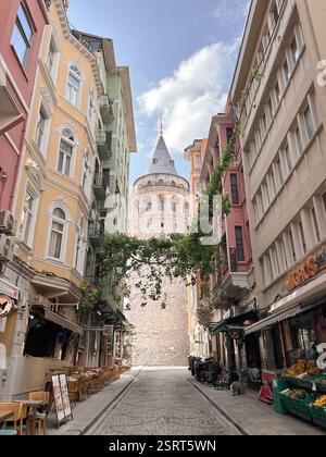 Vue de la Tour Galata depuis Side Street | Istanbul, Turquie Banque D'Images