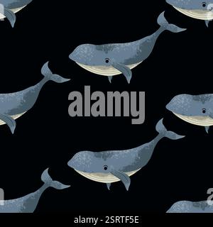 Modèle sans couture avec des baleines pour les enfants. Vecteur Illustration de Vecteur