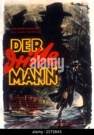Poster le film en langue allemande du troisième homme, le film Alexander Korda avec Orson Welles. Date : 1949 Banque D'Images