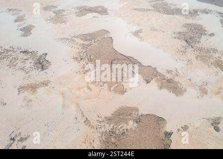 Vue aérienne de haut en bas des dunes de sable dans le parc d'État de Jockeys Ridge Nags Head Caroline du Nord Banque D'Images