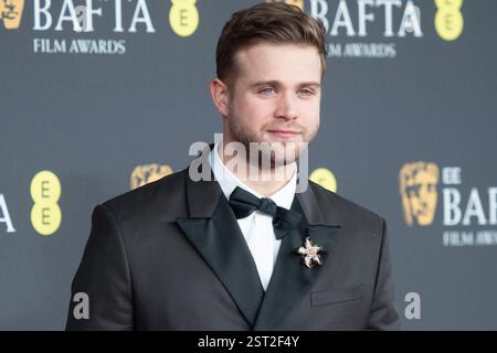 Londres, Royaume-Uni. 16 février 2025. Photo : Leo Woodall assiste aux EE British Academy film Awards 2025. Crédit : Justin Ng/Alamy Live News Banque D'Images