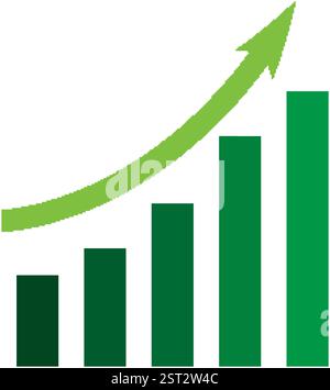 Illustration d'un graphique à barres croissant avec flèche vers le haut Illustration de Vecteur