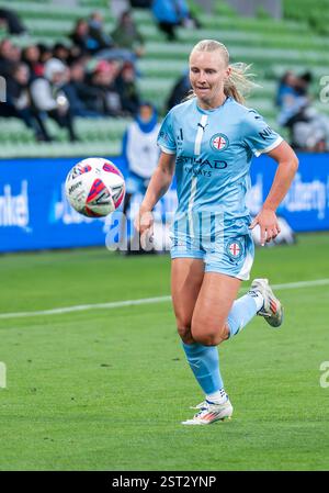 Melbourne, Australie. 15 février 2025. Holly McNamara de Melbourne City vue en action lors du match féminin des ligues A entre le Melbourne City FC et le Sydney FC à AAMI Park. Score final : Melbourne City FC 2 - 1 Sydney FC crédit : SOPA images Limited/Alamy Live News Banque D'Images