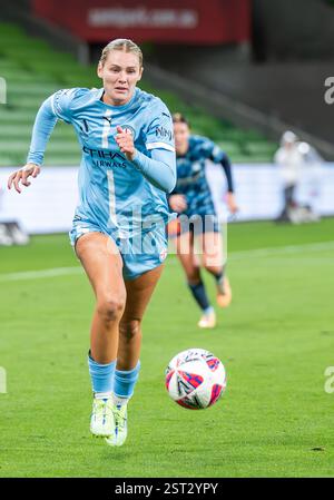 Melbourne, Australie. 15 février 2025. Taylor Otto de Melbourne City vue en action lors du match féminin des ligues A entre le Melbourne City FC et le Sydney FC à AAMI Park. Score final : Melbourne City FC 2 - 1 Sydney FC crédit : SOPA images Limited/Alamy Live News Banque D'Images