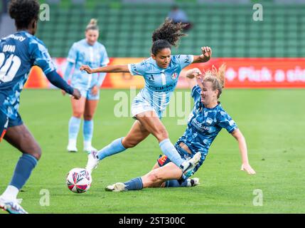 Melbourne, Australie. 15 février 2025. Lourdes Bosch, de Melbourne City, en action lors du match féminin des ligues A entre le Melbourne City FC et le Sydney FC à AAMI Park. Score final : Melbourne City FC 2 - 1 Sydney FC (photo Olivier Rachon/SOPA images/SIPA USA) crédit : SIPA USA/Alamy Live News Banque D'Images