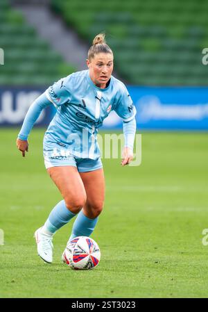 Melbourne, Australie. 15 février 2025. Rhianna Pollicina de Melbourne, vue en action lors du match féminin des ligues A entre le Melbourne City FC et le Sydney FC à AAMI Park. Score final : Melbourne City FC 2 - 1 Sydney FC (photo Olivier Rachon/SOPA images/SIPA USA) crédit : SIPA USA/Alamy Live News Banque D'Images