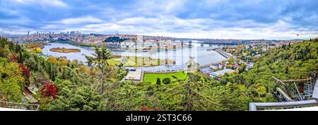 Istanbul vue panoramique depuis la colline Pierre Loti, la plus grande ville de Turquie Banque D'Images