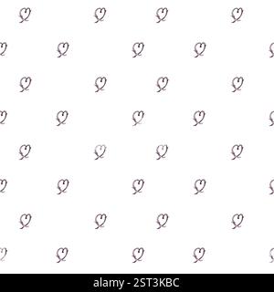 Coeurs de brindilles motif sans couture aquarelle peint à la main isolé sur blanc. Arrière-plan minimaliste répété des cœurs. Dessins textiles, Valentine. Simp Banque D'Images