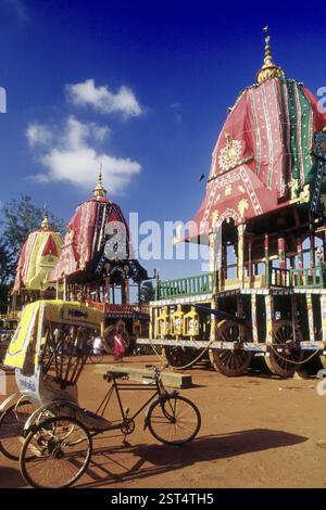 Rath yatra Rathyatra car Festival le voyage de Jagannath, Puri, orissa, inde Banque D'Images
