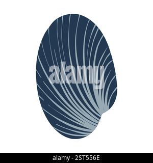 Coquille de mer plate isolée sur fond blanc Illustration de Vecteur