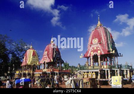 Rath yatra Rathyatra car Festival le voyage de Jagannath, Puri, orissa, inde Banque D'Images