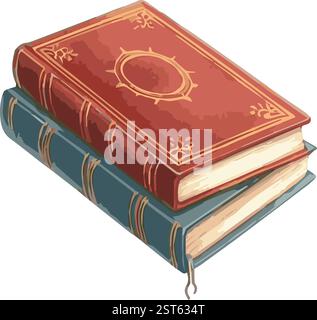 Illustration vectorielle d'aquarelle de livres Illustration de Vecteur