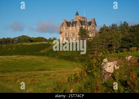 Château de Glengorm du XIXe siècle, île de Mull, Hébrides intérieures, Écosse, Royaume-Uni Banque D'Images