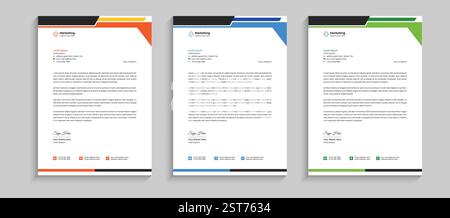 Conception de modèle de papier à en-tête de société professionnelle moderne. Conception abstraite de papier à en-tête, modèle moderne de conception de papier à en-tête d'affaires. Illustration de Vecteur