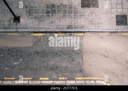 Une rue à Malaga, Espagne vue d'en haut Banque D'Images