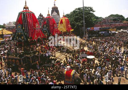 Rath yatra Rathyatra car Festival le voyage de Jagannath, Puri, orissa, inde Banque D'Images