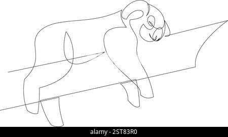 Un dessin en ligne continue d'adorable koala sur un arbre pour l'identité du logo du zoo national. Motif animal australien à une ligne. Illustration vectorielle Illustration de Vecteur