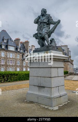 Statue de Jacques Cartier à Saint-Malo, France Banque D'Images