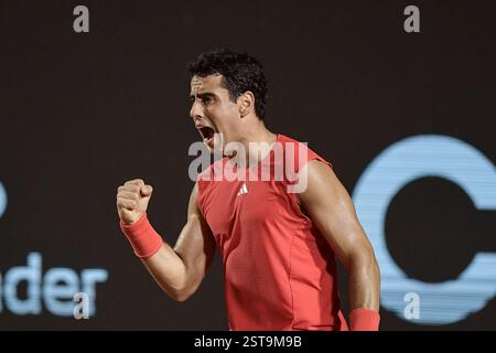Rio de Janeiro, Brésil. 17 février 2025. RJ - RIO DE JANEIRO - 02/17/2025 - RIO OPEN 2025 - le joueur de tennis espagnol Jaume Antoni Munar Clar lors d'un match contre le joueur de tennis brésilien Thiago Seyboth Wild sur le court Guga Kuerten au Jockey Club Brasileiro, pour le Rio Open 2025 ATP 500. Photo : Thiago Ribeiro/AGIF crédit : AGIF/Alamy Live News Banque D'Images