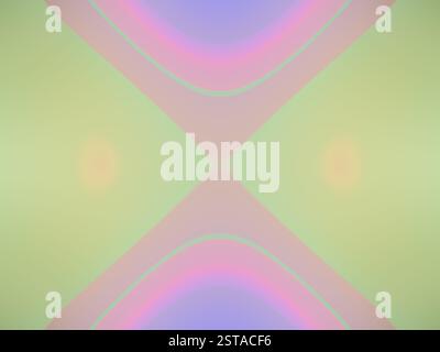 fond dégradé abstrait rose et vert clair. formes triangulaires géométriques symétriques et avec des points et des lignes courbes. fraîche et amusante. Banque D'Images