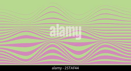 Motif abstrait ondulé en dégradé dans les tons vert fluo et rose Illustration de Vecteur