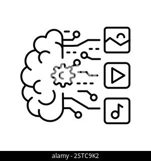 Icône de ligne ai générative. Elément isolé par vecteur. Contour modifiable. Illustration de Vecteur