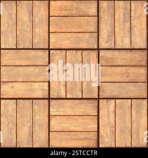 Seamless texture - plaque en bois mur Banque D'Images